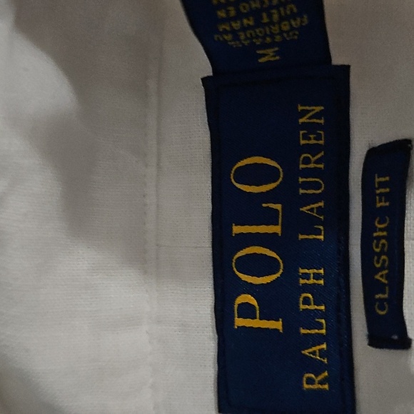 2025 Polo Ralph Men's White Classic Fit Linen Shirt Size Medium Nwt - Picture 7 of 12